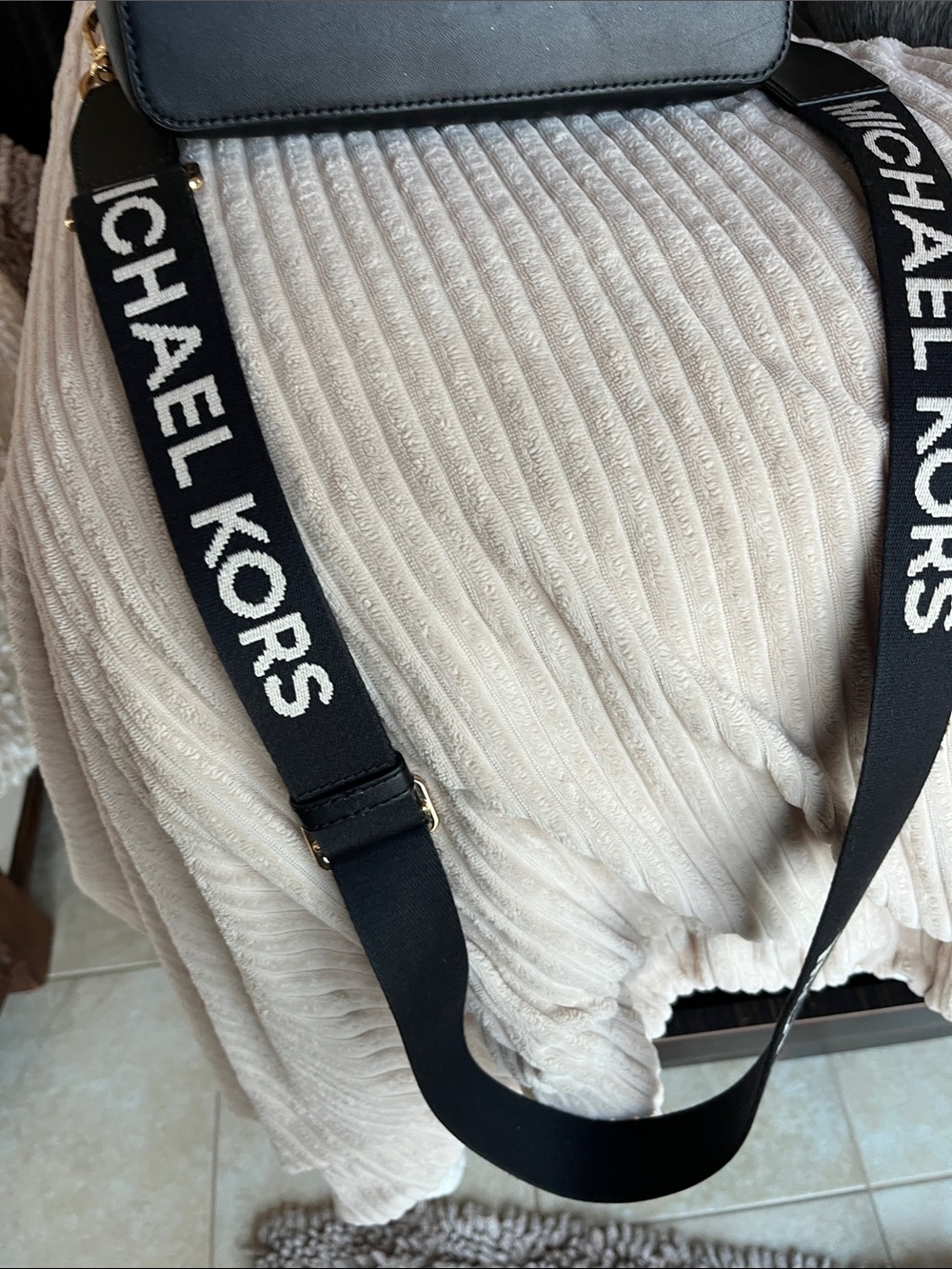 Michael Kors Black Crossbody Camera Bag with Logo Webbing Strap - Picture 5 of 5